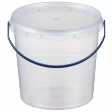 Відро 1 л. пластикове для харчових продуктів. Прозоре. Кругле. З ручкою (артикул: 020000012) купити в розділі «Харчові відра та контейнери».